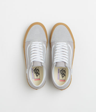 Vans Skate Old Skool Shoes in Crepe Light Gray and Gum