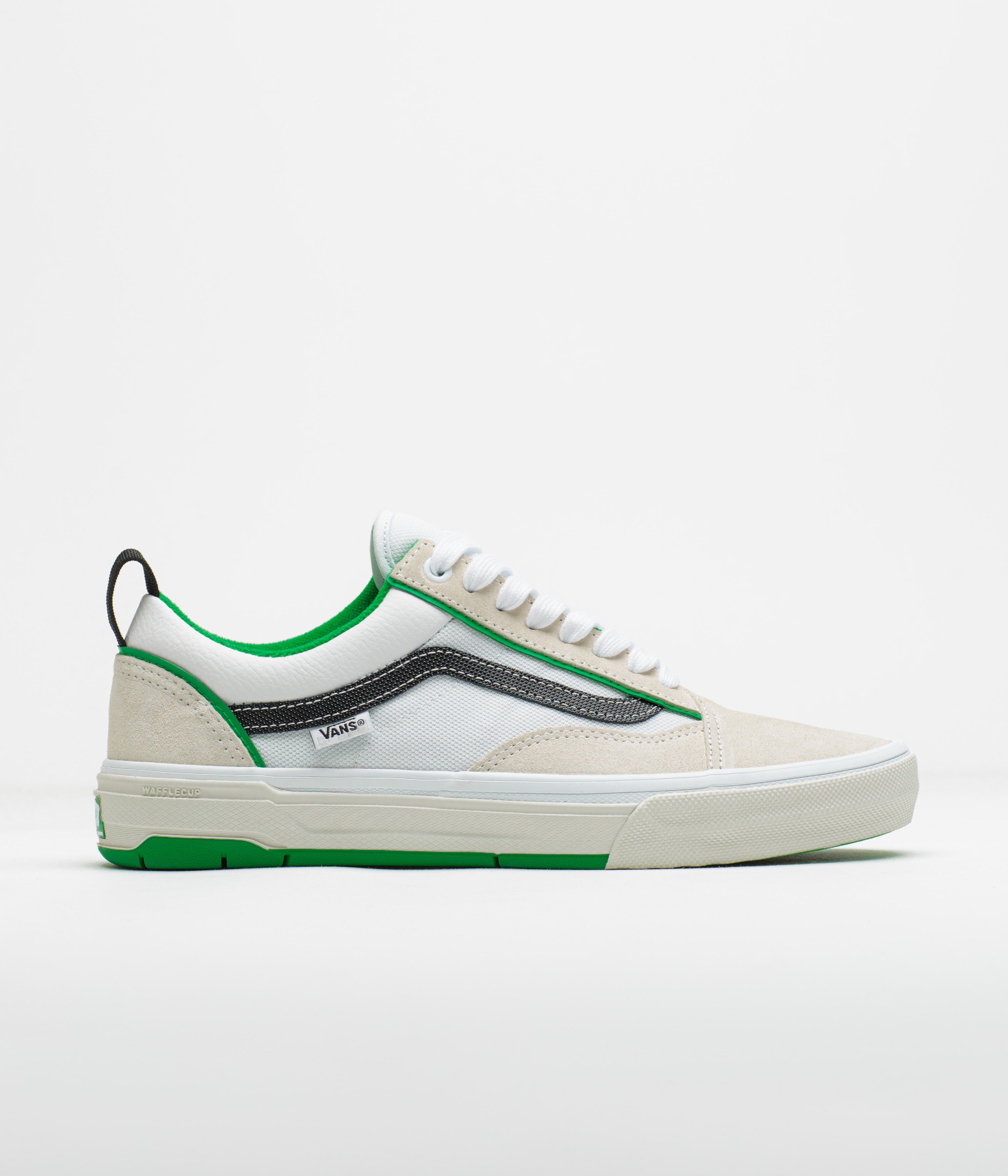 Vans Skate Old Skool Wafflecup Shoes - White / Green
