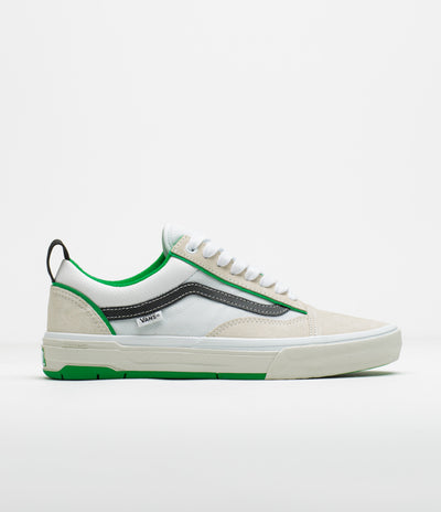 Vans Skate Old Skool Wafflecup Shoes in White and Green