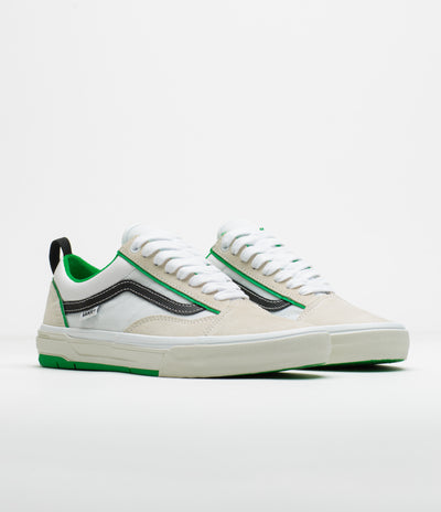Vans Skate Old Skool Wafflecup Shoes in White and Green
