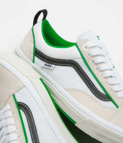 Vans Skate Old Skool Wafflecup Shoes in White and Green