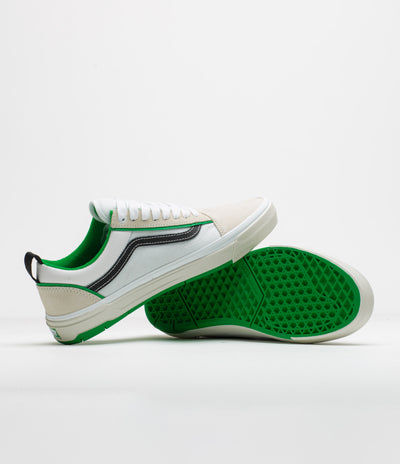 Vans Skate Old Skool Wafflecup Shoes in White and Green