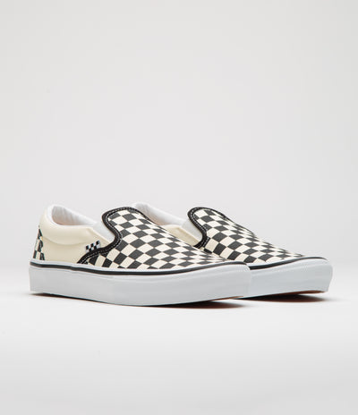 Vans Skate Slip-On Shoes in (Checkerboard) Black and Off White