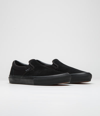 Vans Skate Slip-On Shoes in Black and Black