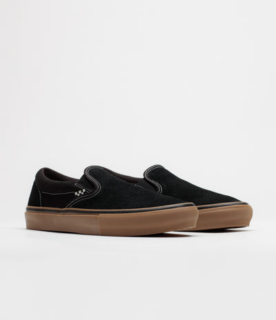 Vans Skate Slip-On Shoes - Black / Gum / White
