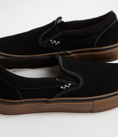 Vans Skate Slip-On Shoes - Black / Gum / White