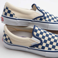 Vans Skate Slip-On Shoes - (Checkerboard) Blue / White thumbnail