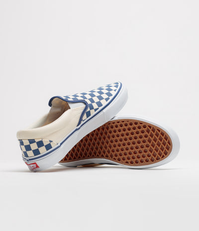 Vans Skate Slip-On Shoes - (Checkerboard) Blue / White