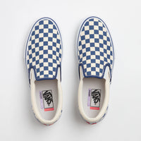 Vans Skate Slip-On Shoes - (Checkerboard) Blue / White thumbnail