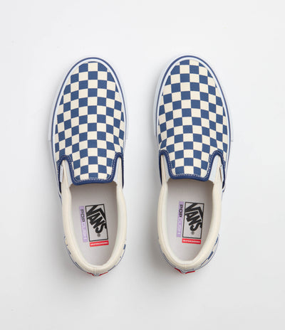 Vans Skate Slip-On Shoes - (Checkerboard) Blue / White