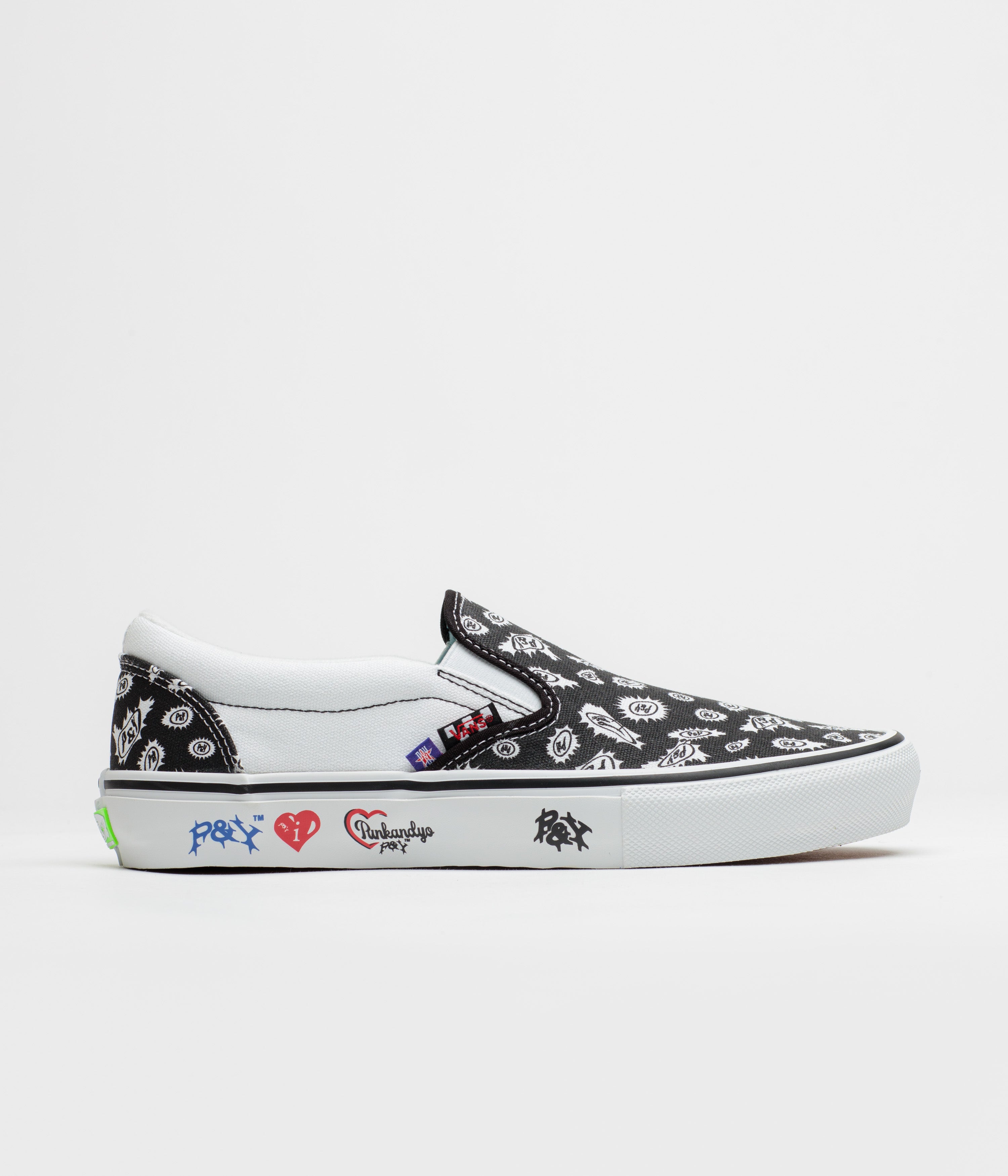 Vans x PUNKANDYO Skate Slip On Shoes - Black / White