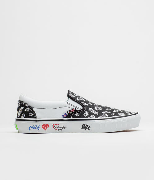 Vans x PUNKANDYO Skate Slip On Shoes - Black / White