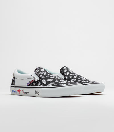 Vans x PUNKANDYO Skate Slip On Shoes - Black / White