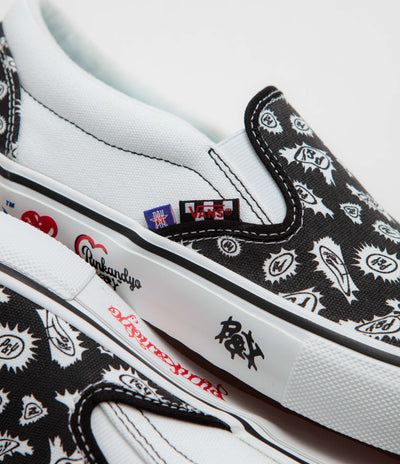 Vans x PUNKANDYO Skate Slip On Shoes - Black / White