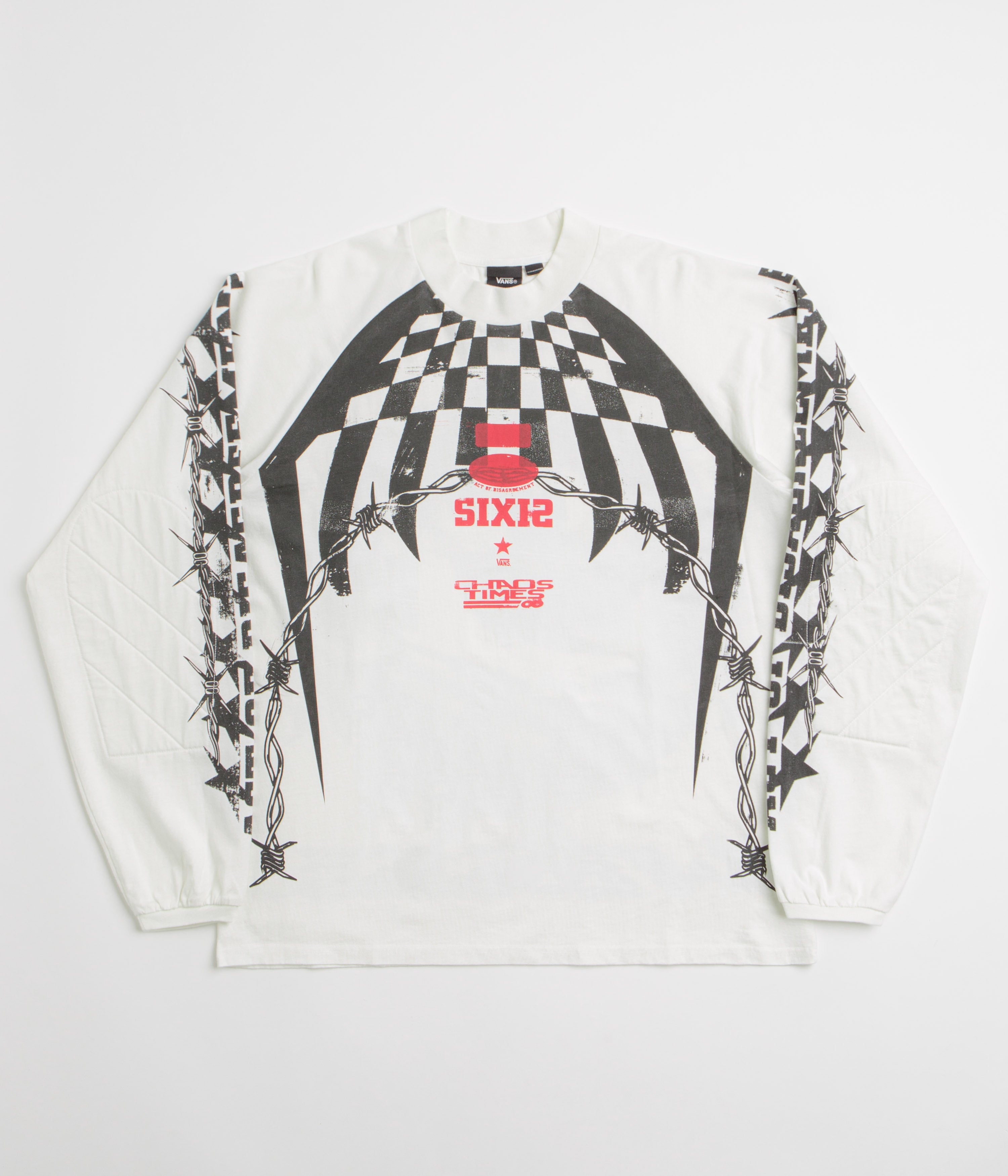 Vans x SlamJam AOD Hazard Long Sleeve T-Shirt in White