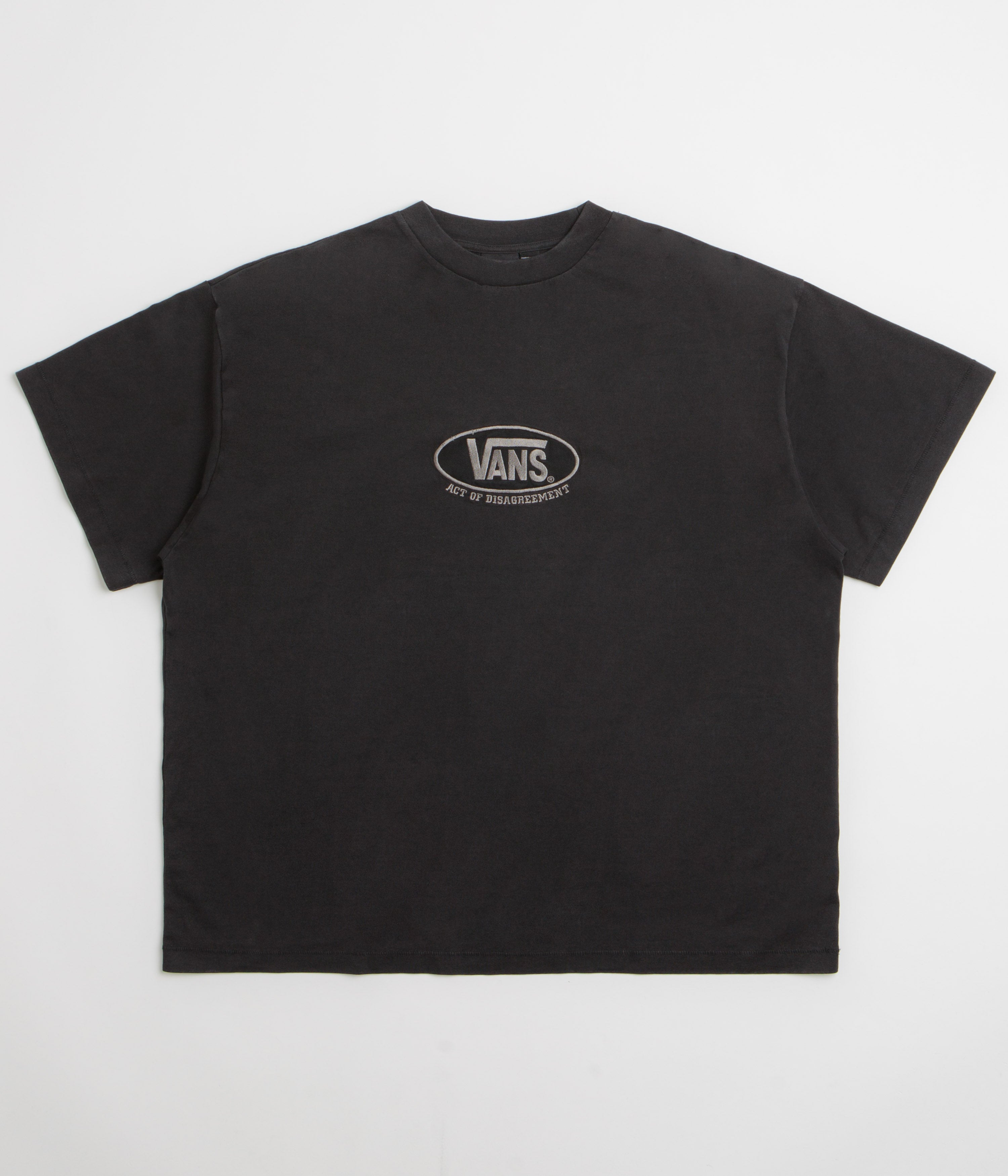 Vans x SlamJam AOD Oval Logo T-Shirt in Washed Black