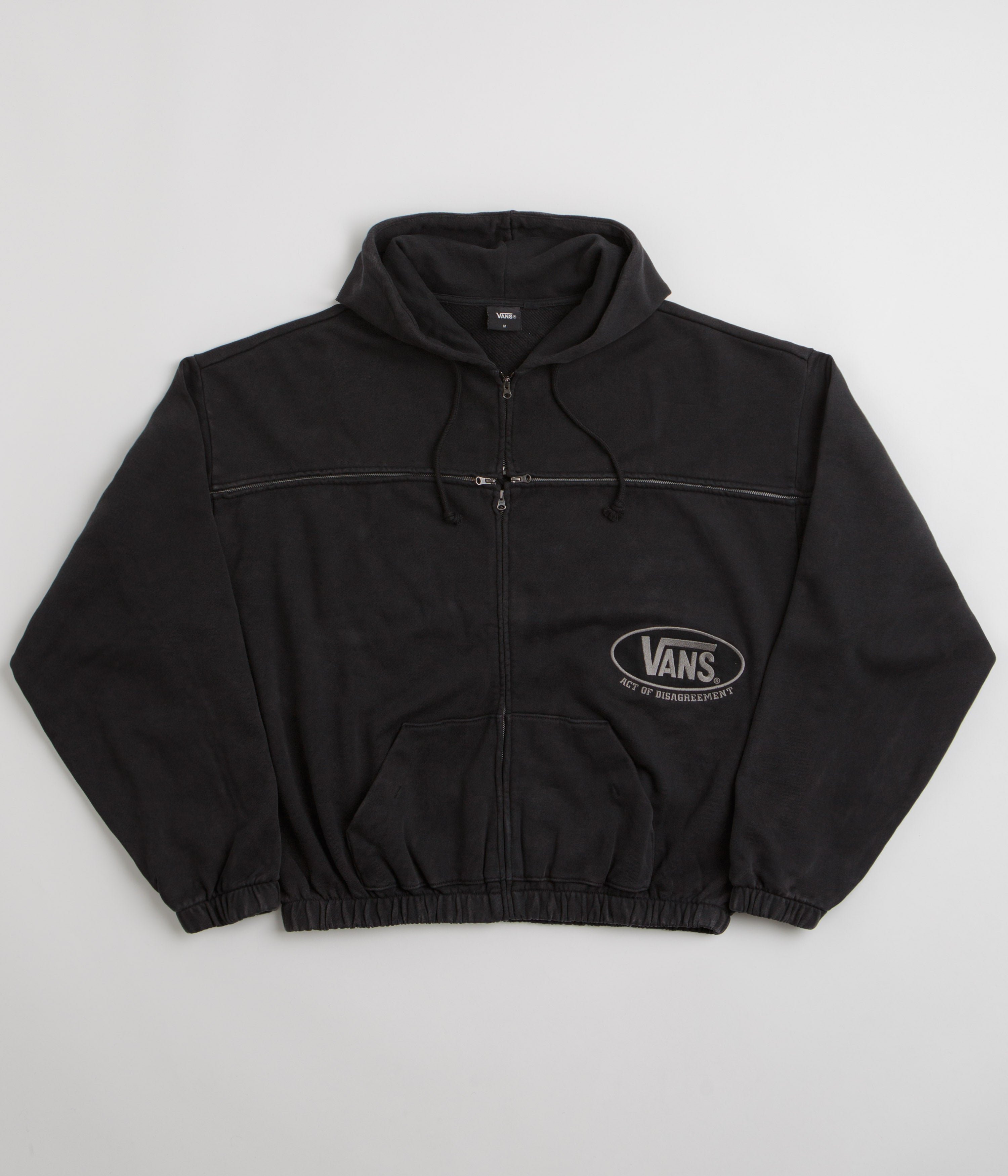 Vans x SlamJam AOD T Zipped Hoodie in Washed Black