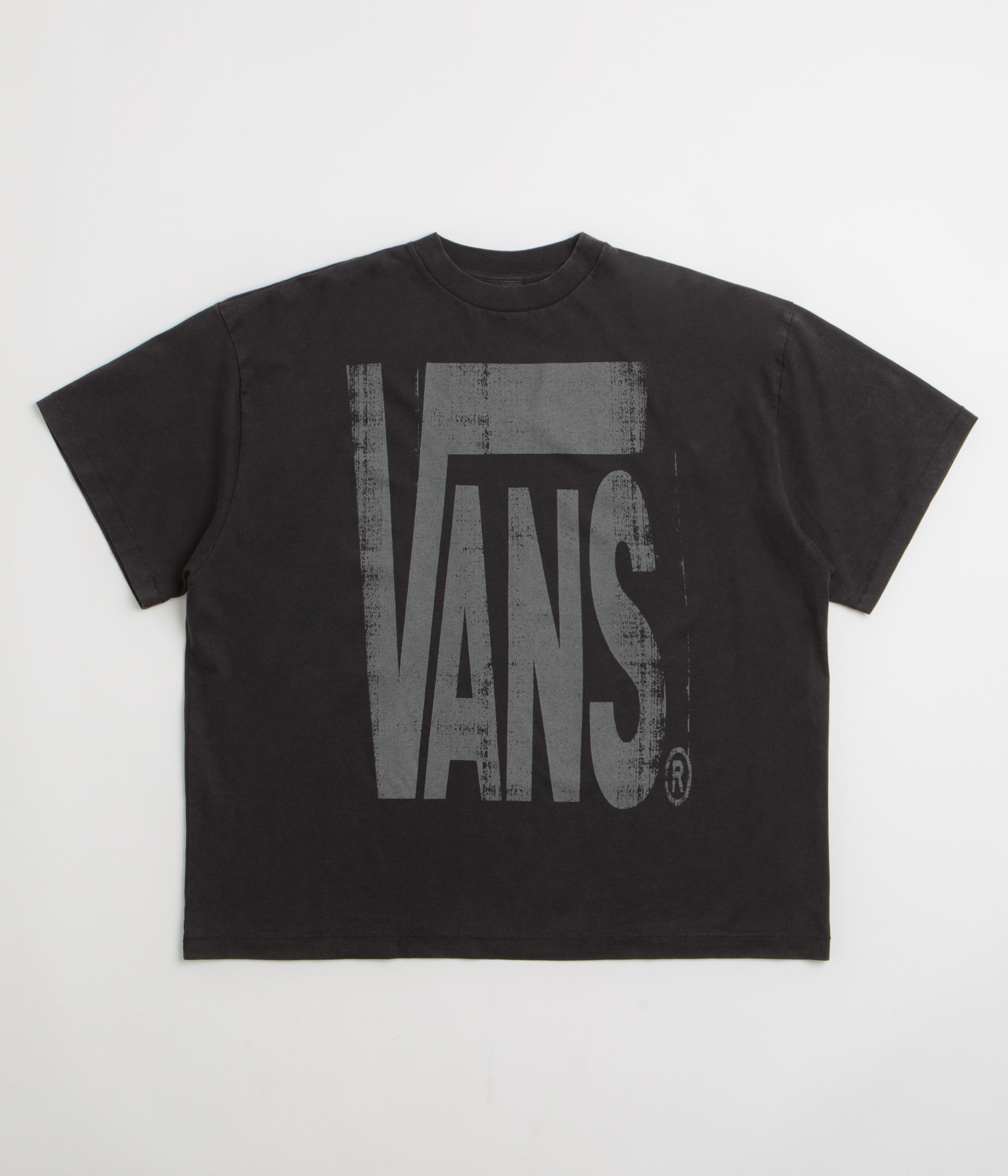 Vans x SlamJam AOD Brushed Logo T-Shirt in Washed Black