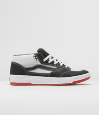 Vans Zahba Mid Shoes in Black and White / Red
