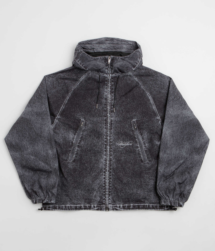Wasted Paris Script Trompe L'Oeil Windbreaker Jacket - Faded Black