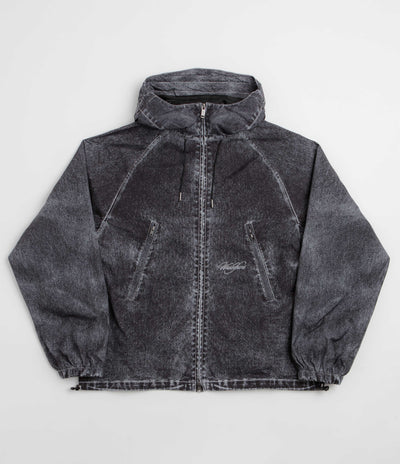 Wasted Paris Script Trompe L'Oeil Windbreaker Jacket - Faded Black