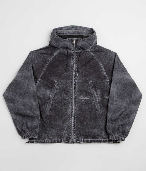 Wasted Paris Script Trompe L'Oeil Windbreaker Jacket - Faded Black