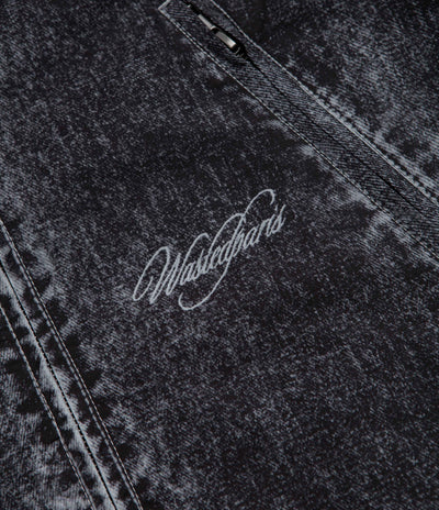 Wasted Paris Script Trompe L'Oeil Windbreaker Jacket - Faded Black