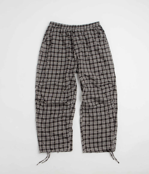 Wasted Paris Tartan Distressed Overpants - Black / White Tartan