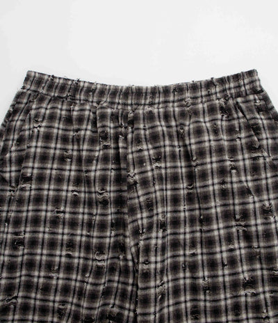 Wasted Paris Tartan Distressed Overpants - Black / White Tartan