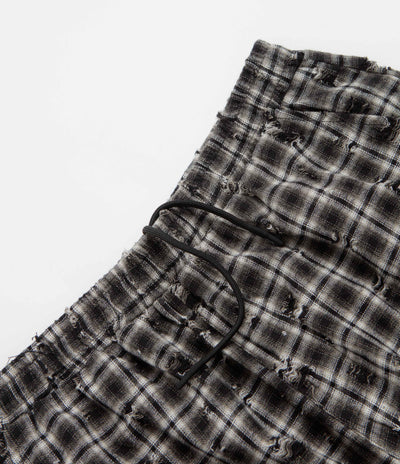 Wasted Paris Tartan Distressed Overpants - Black / White Tartan