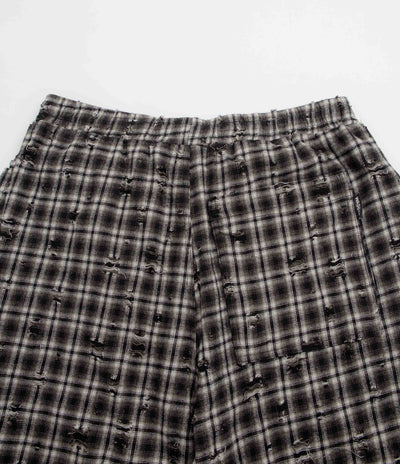 Wasted Paris Tartan Distressed Overpants - Black / White Tartan