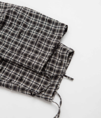 Wasted Paris Tartan Distressed Overpants - Black / White Tartan