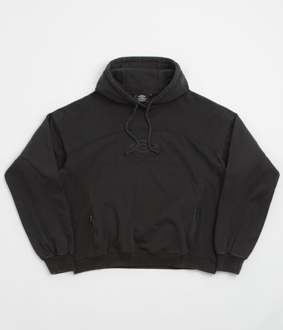 Wasted Paris x Umbro Boxy Hoodie - Faded Black