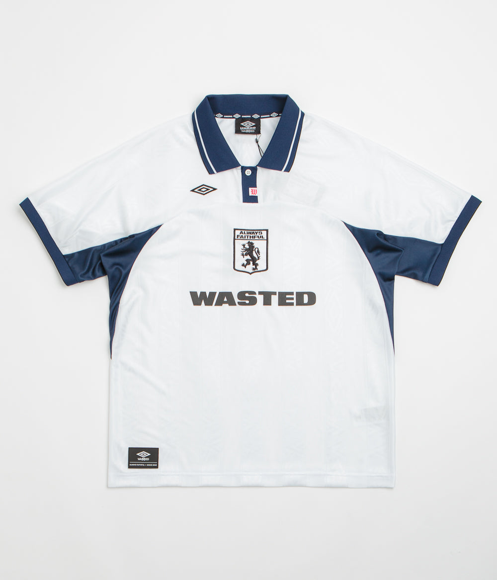 Wasted Paris x Umbro Football Jersey in White and Blue