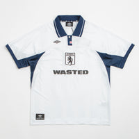 Wasted Paris x Umbro Football Jersey in White and Blue thumbnail