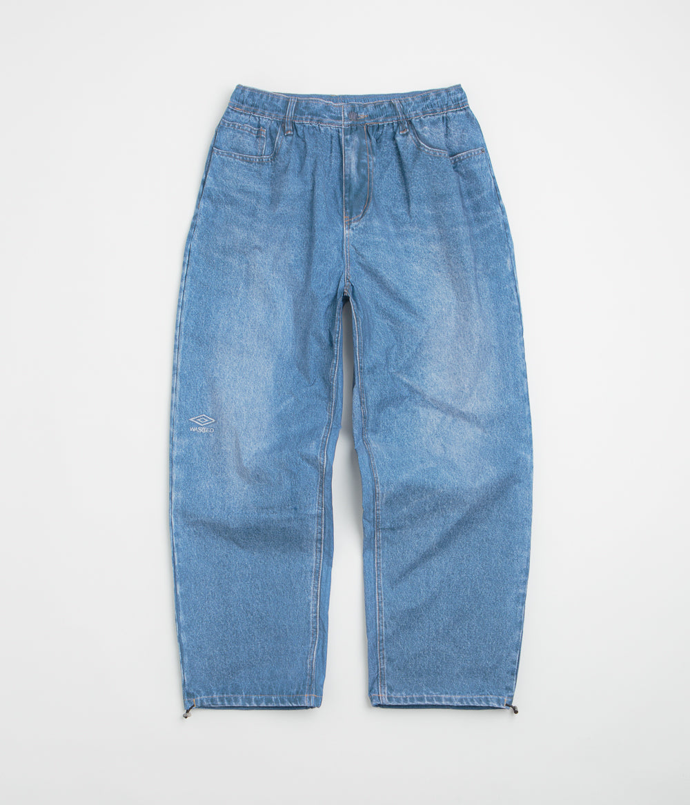 Wasted Paris x Umbro Trompe L'Oeil Overpants in Washed Blue