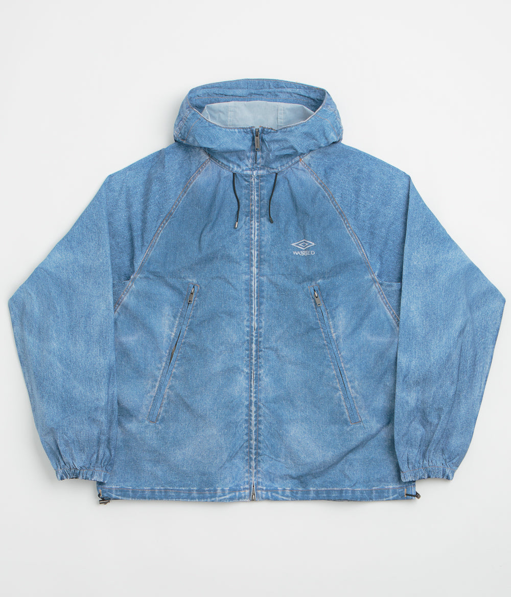 Wasted Paris x Umbro Trompe L'Oeil Windbreaker Jacket in Washed Blue