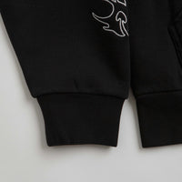 Welcome Barb Sleeve Embroidered Pigment-Dyed Hoodie in Black thumbnail