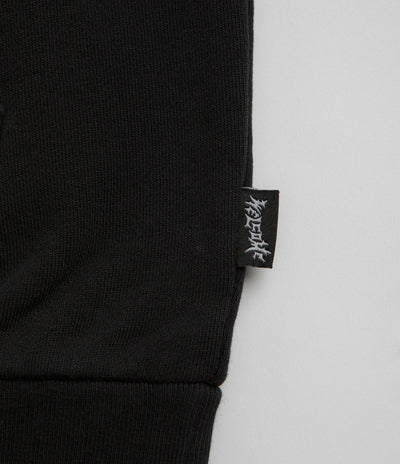 Welcome Barb Sleeve Embroidered Pigment-Dyed Hoodie in Black