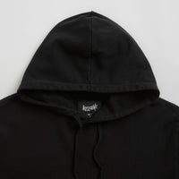 Welcome Barb Sleeve Embroidered Pigment-Dyed Hoodie in Black thumbnail