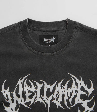Welcome Mask Overprint Knit T-Shirt in Black and White