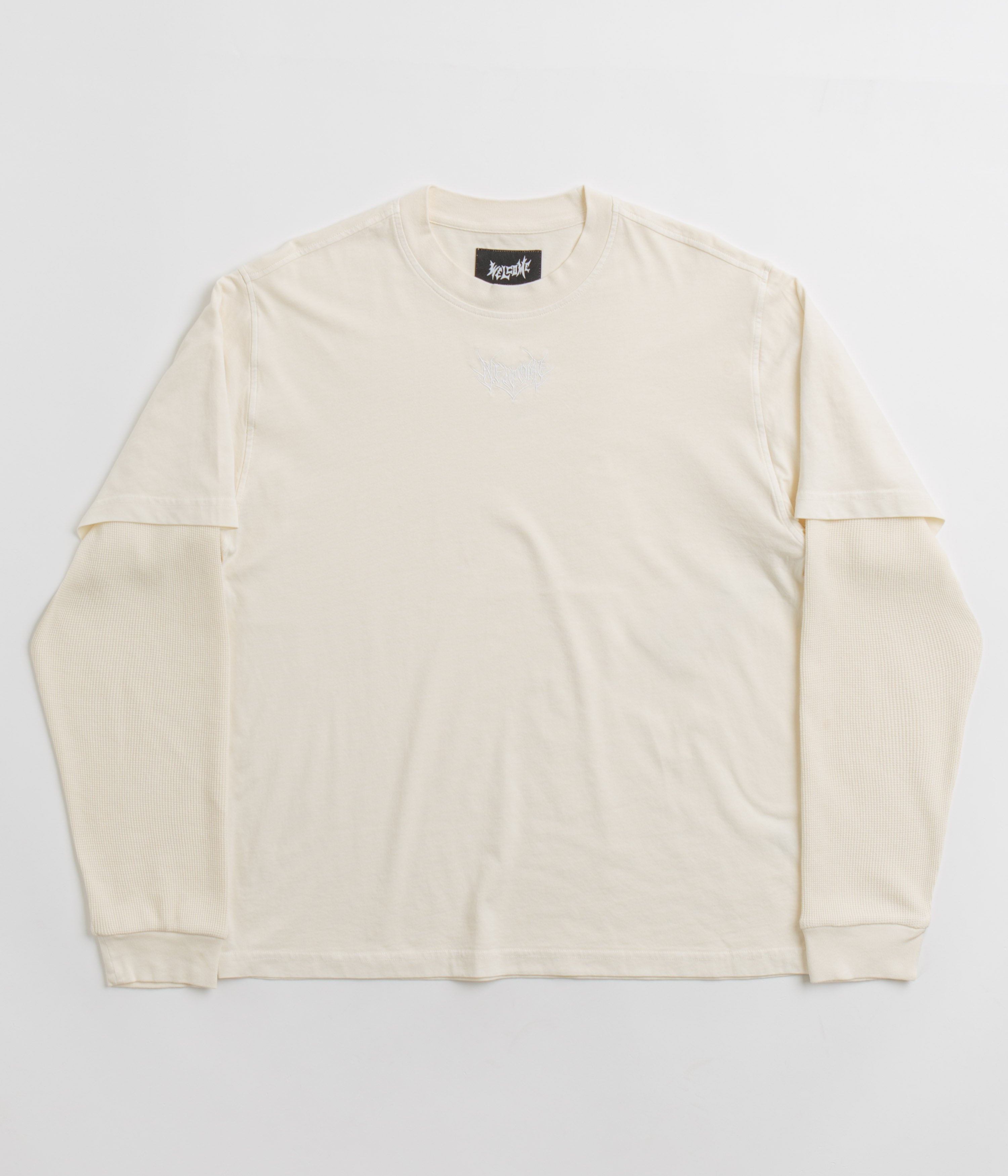 Welcome Shard Layered Knit Long Sleeve T-Shirt in Bone