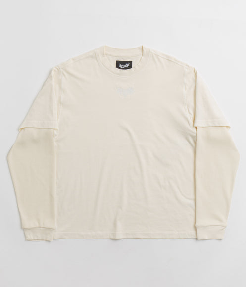 【開店記念セール！】 Sleeve Long Knit Layered Shard Welcome T-Shirt Flatspot | Bone - トップス
