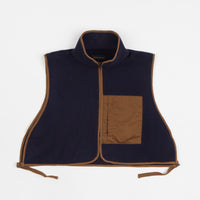 Workware Life Fleece Vest in Navy and Brown thumbnail