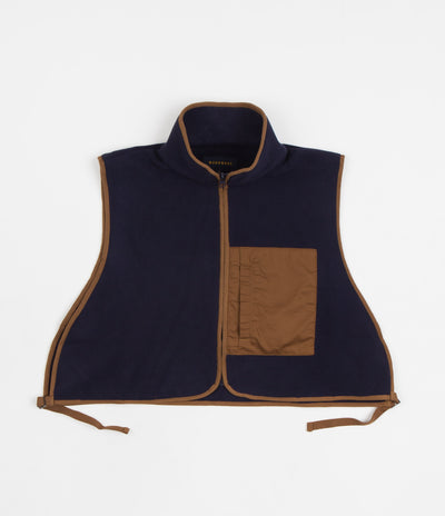 Workware Life Fleece Vest in Navy and Brown