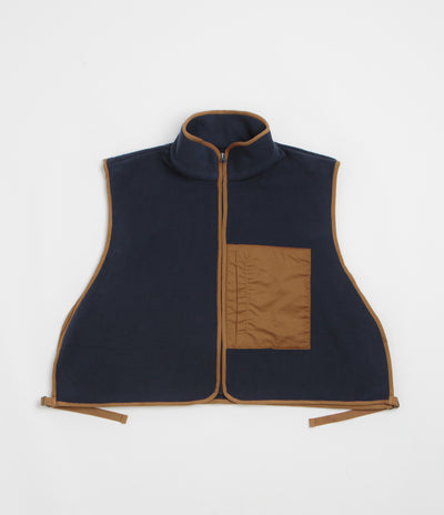 Workware Life Fleece Vest in Navy and Brown