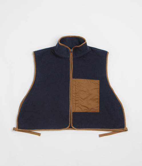 Workware Life Fleece Vest - Navy / Brown