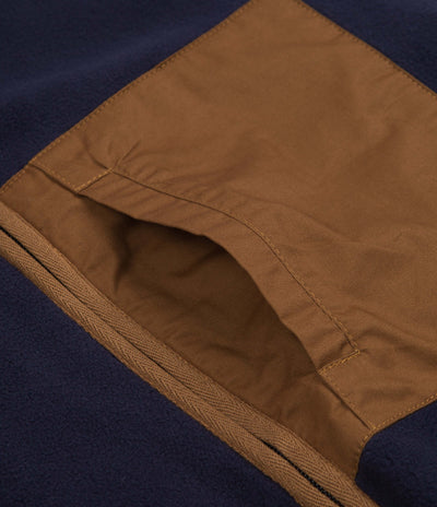 Workware Life Fleece Vest in Navy and Brown