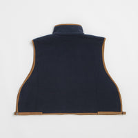 Workware Life Fleece Vest in Navy and Brown thumbnail