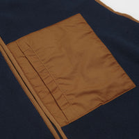 Workware Life Fleece Vest in Navy and Brown thumbnail